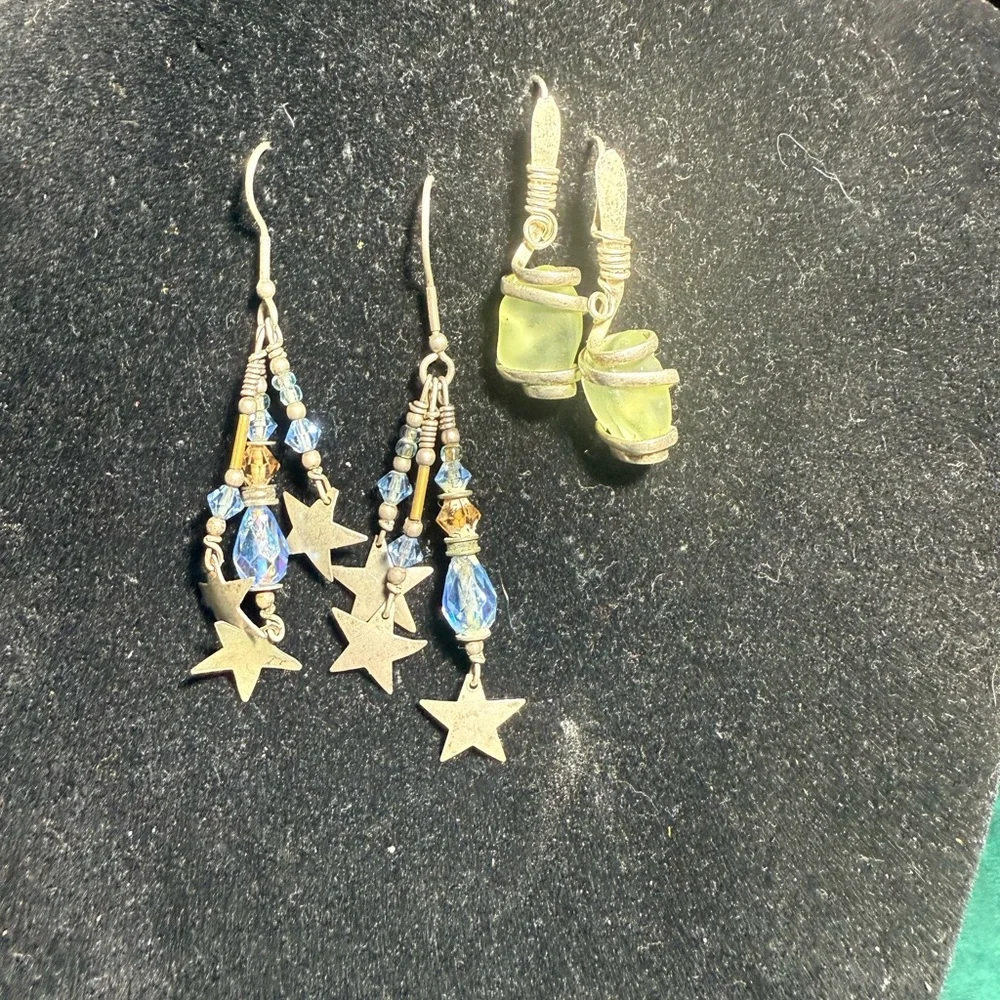 Star and Bead Dangle‎ Earrings Set